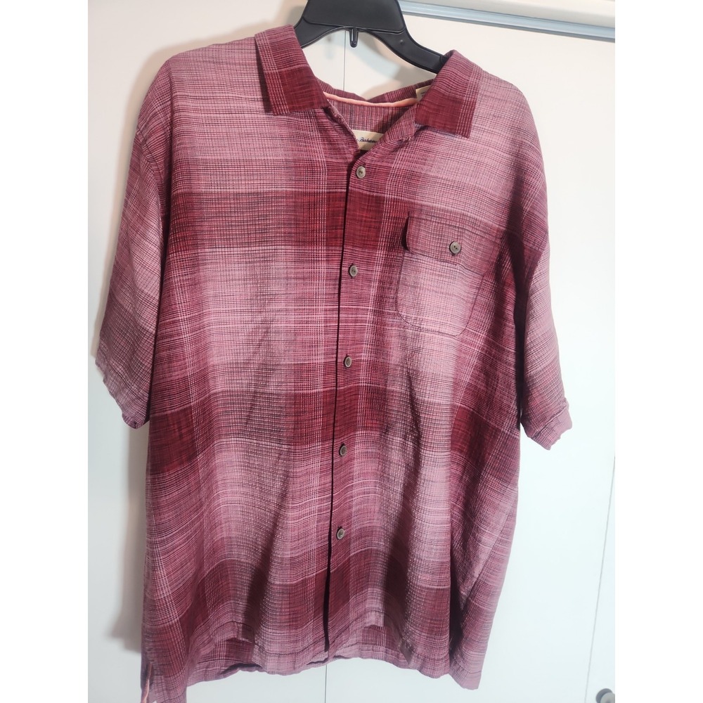 XL Red Checkered Tommy Bahama Button Up Shirt